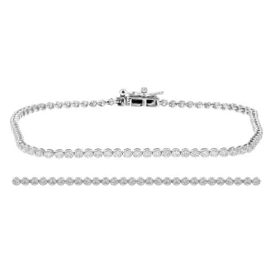 1 cttw Bubble Link Diamond Tennis Bracelets in 10K White Gold