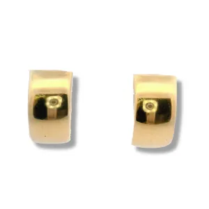 14K Yellow Gold Small Fat Hoop Earrings