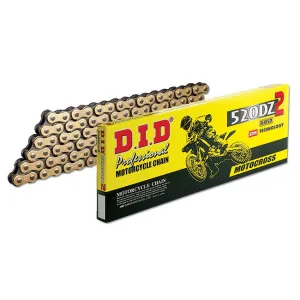 520DZ2 x 120RB G&B solid bush chain w/ RJ clip link DID ^ (520DZ120G)