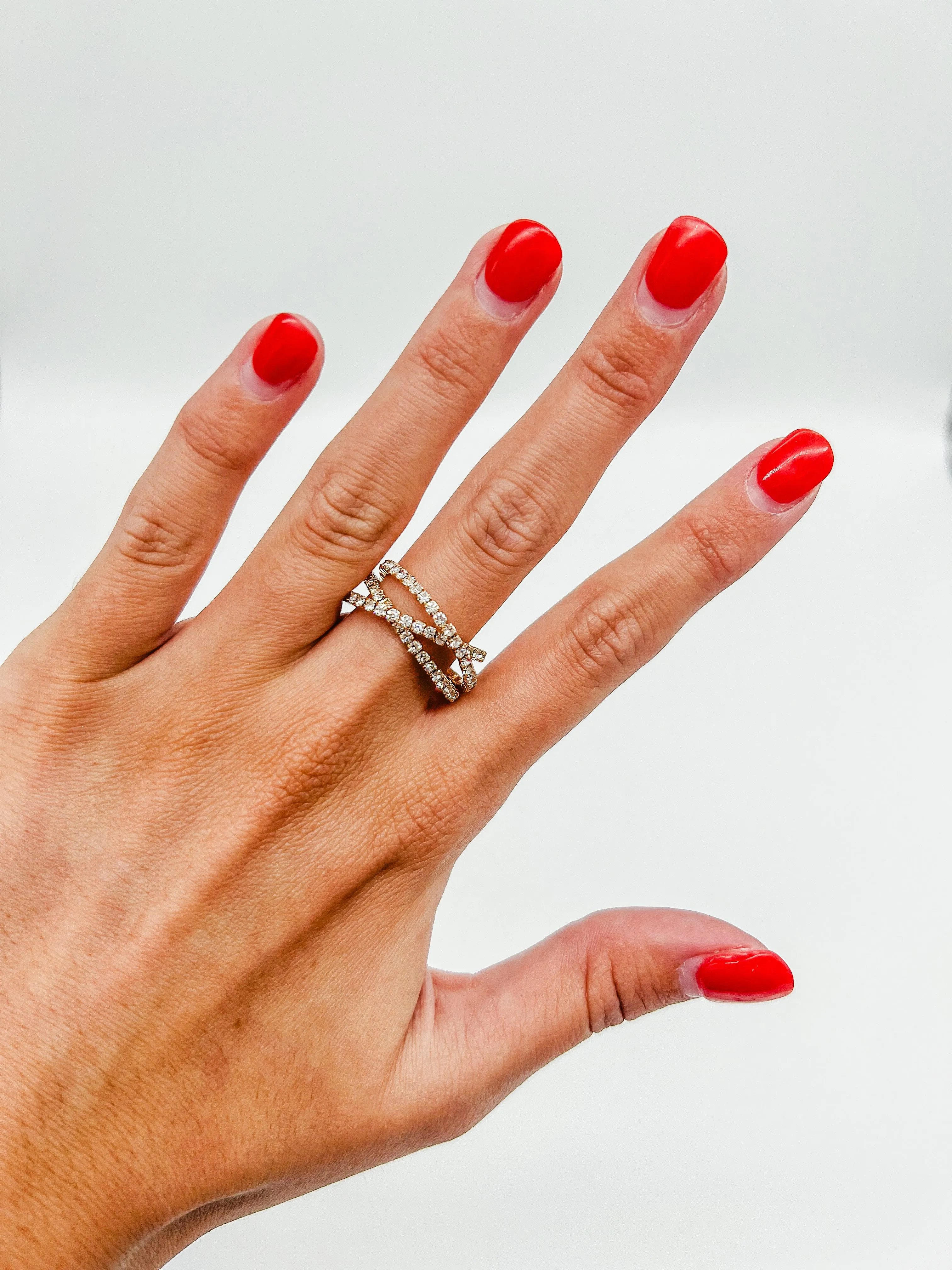 Adjustable Rhinestone Ring