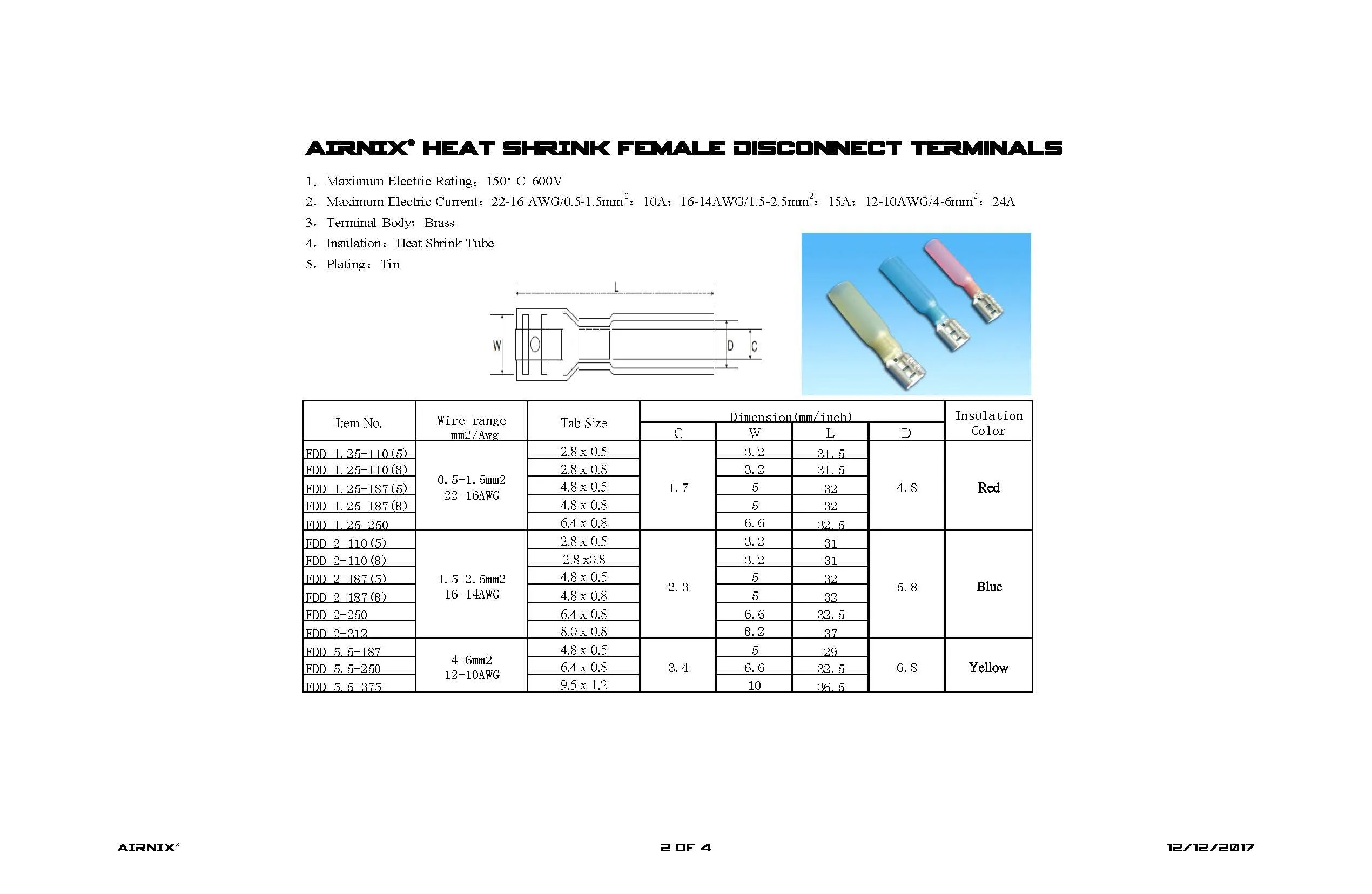 AIRNIX TERMINAL Heat Shrink Terminals