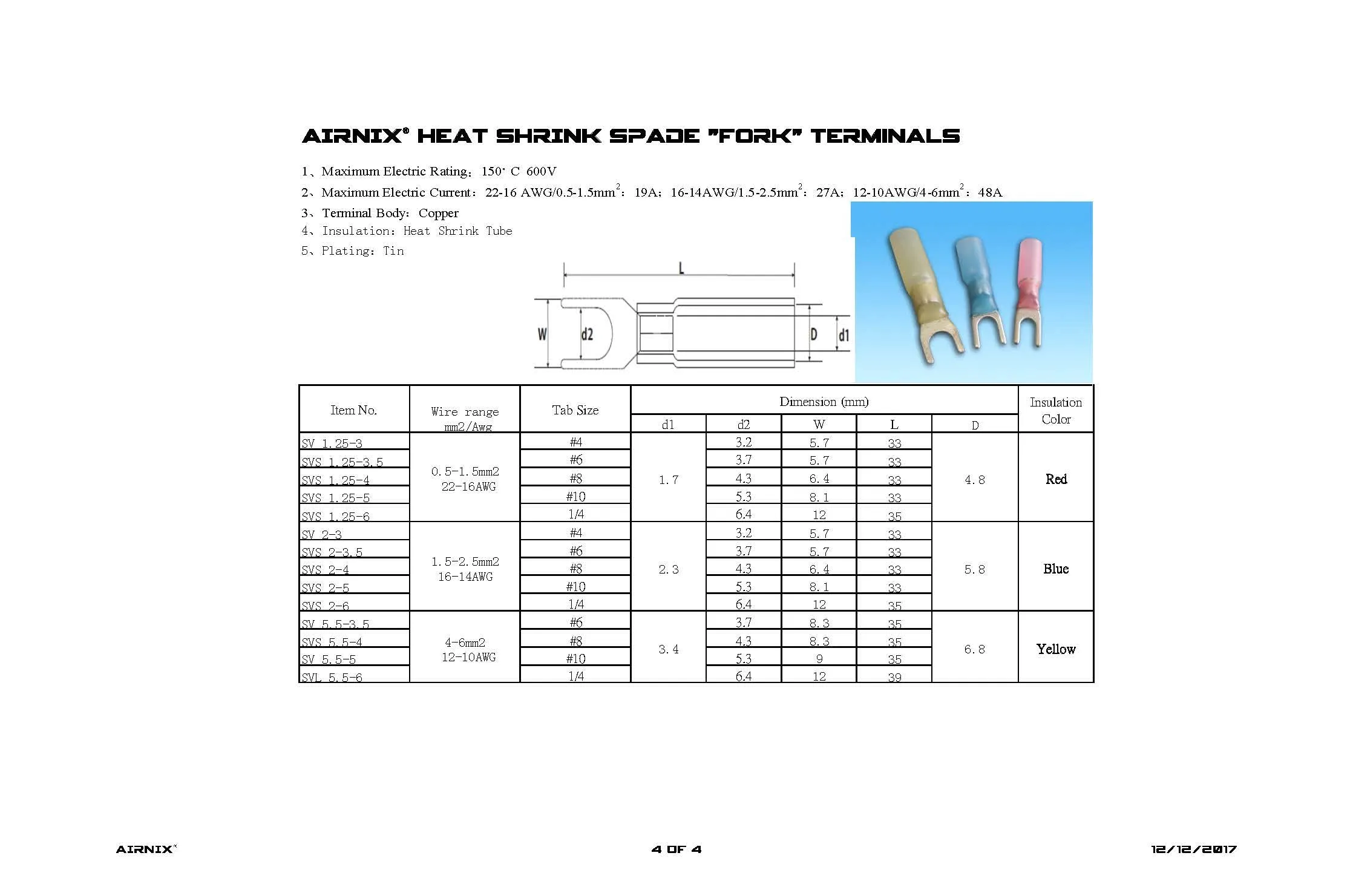 AIRNIX TERMINAL Heat Shrink Terminals