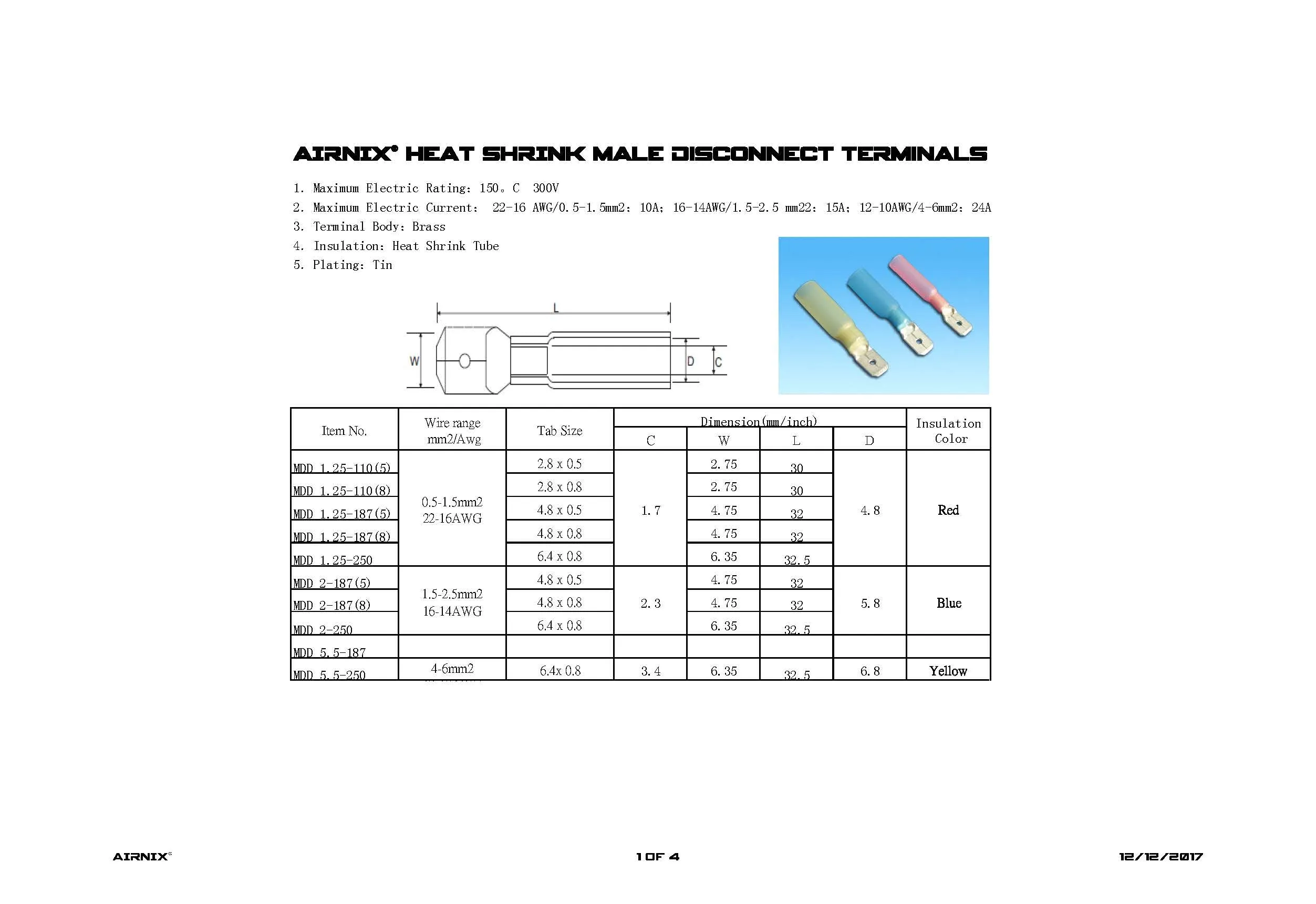 AIRNIX TERMINAL Heat Shrink Terminals