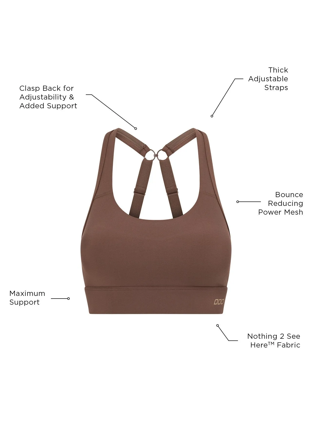 Amy Maximum Support Sports Bra | Chocolate