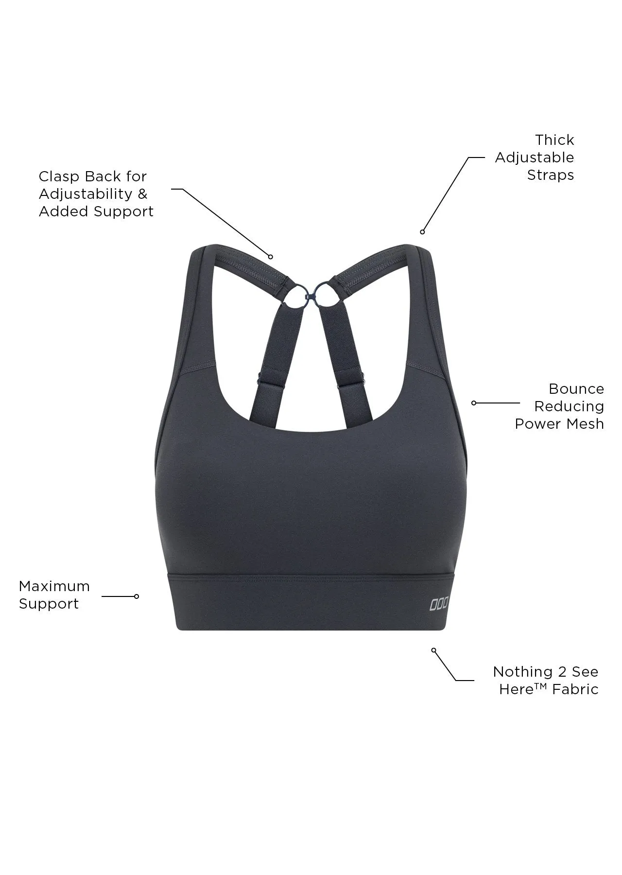 Amy Maximum Support Sports Bra | Titanium