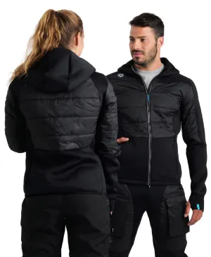 Arena Team Unisex Half-Quilted Hooded Jacket - Black