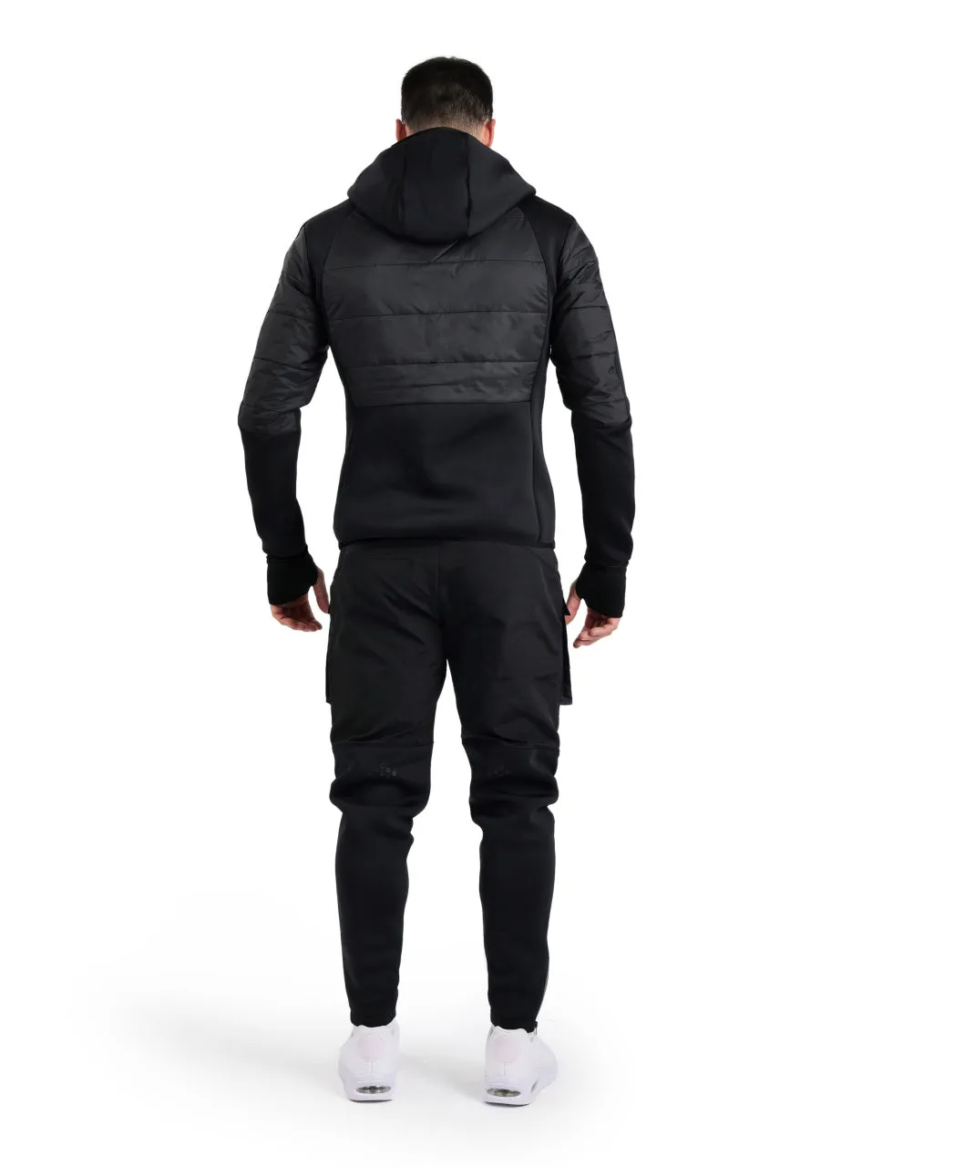 Arena Team Unisex Half-Quilted Hooded Jacket - Black