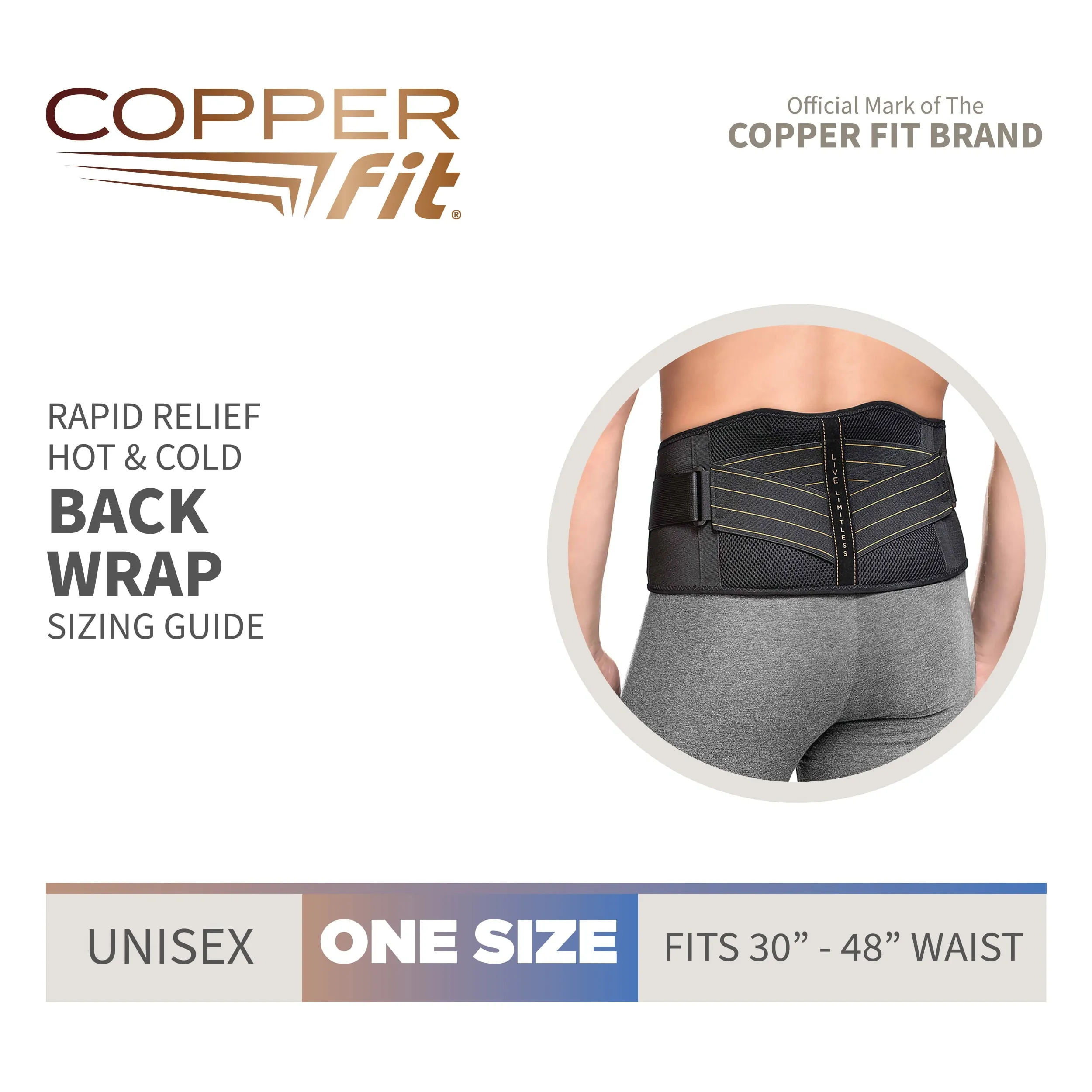 Back Support Brace with Hot/Cold Therapy, Adjustable