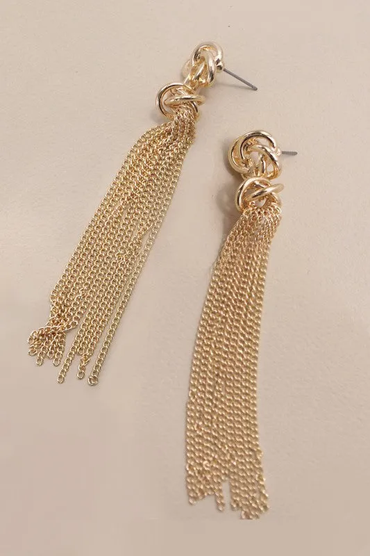 Beacon Knot Tassel Drop Earrings