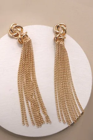 Beacon Knot Tassel Drop Earrings