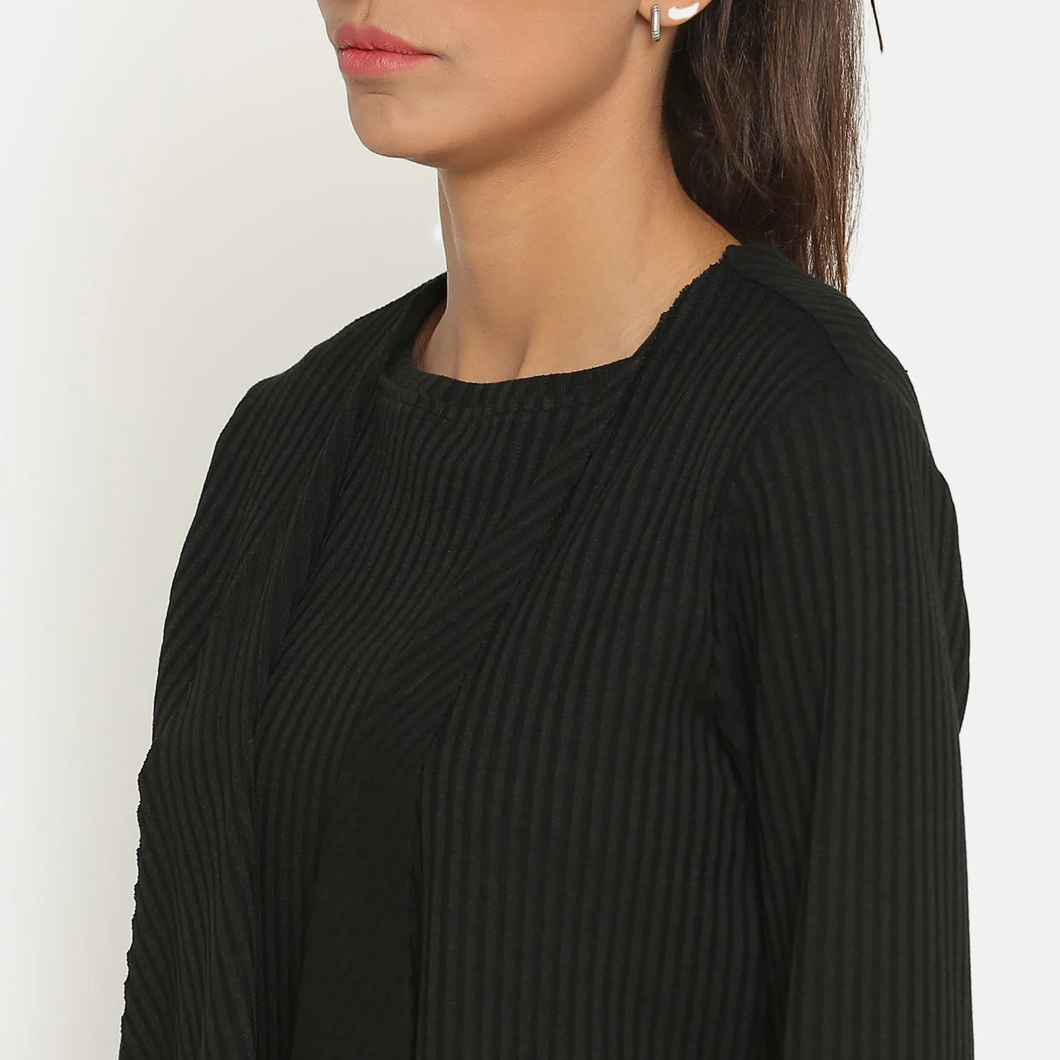 Black Ribbed Short Shrug