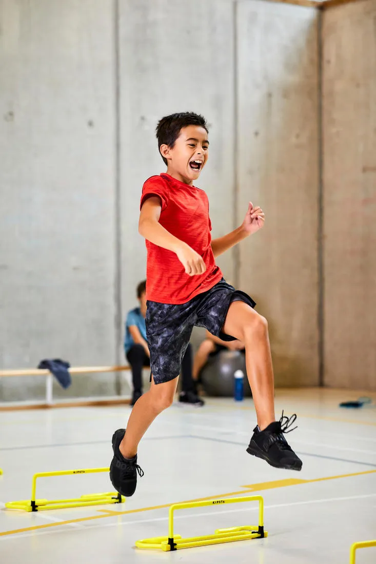 Boys' Breathable Synthetic Gym Shorts S500 - Blue