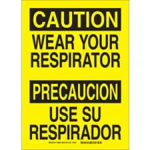 Brady Bilingual CAUTION Wear Your Respirator Sign/ Buy online