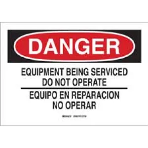 Brady Bilingual DANGER Equipment Being Serviced Do Not Operate Sign/ Buy online