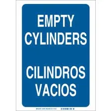 Brady Bilingual Empty Cylinders Empty Cylinders Sign/ Buy online