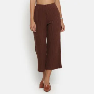 Brown Ribbed Plazzo