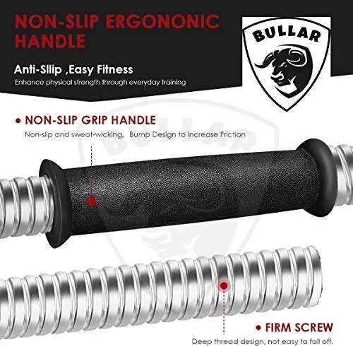 BULLAR Dumbbell Set, Adjustable Dumbbell, Home Gym & Fitness Kit, Gym Equipments Gym Set, 8Kg (Black)