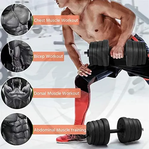 BULLAR Dumbbell Set, Adjustable Dumbbell, Home Gym & Fitness Kit, Gym Equipments Gym Set, 8Kg (Black)