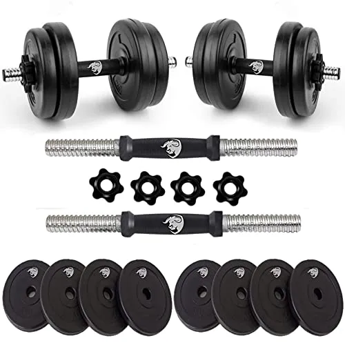 BULLAR Dumbbell Set, Adjustable Dumbbell, Home Gym & Fitness Kit, Gym Equipments Gym Set, 8Kg (Black)