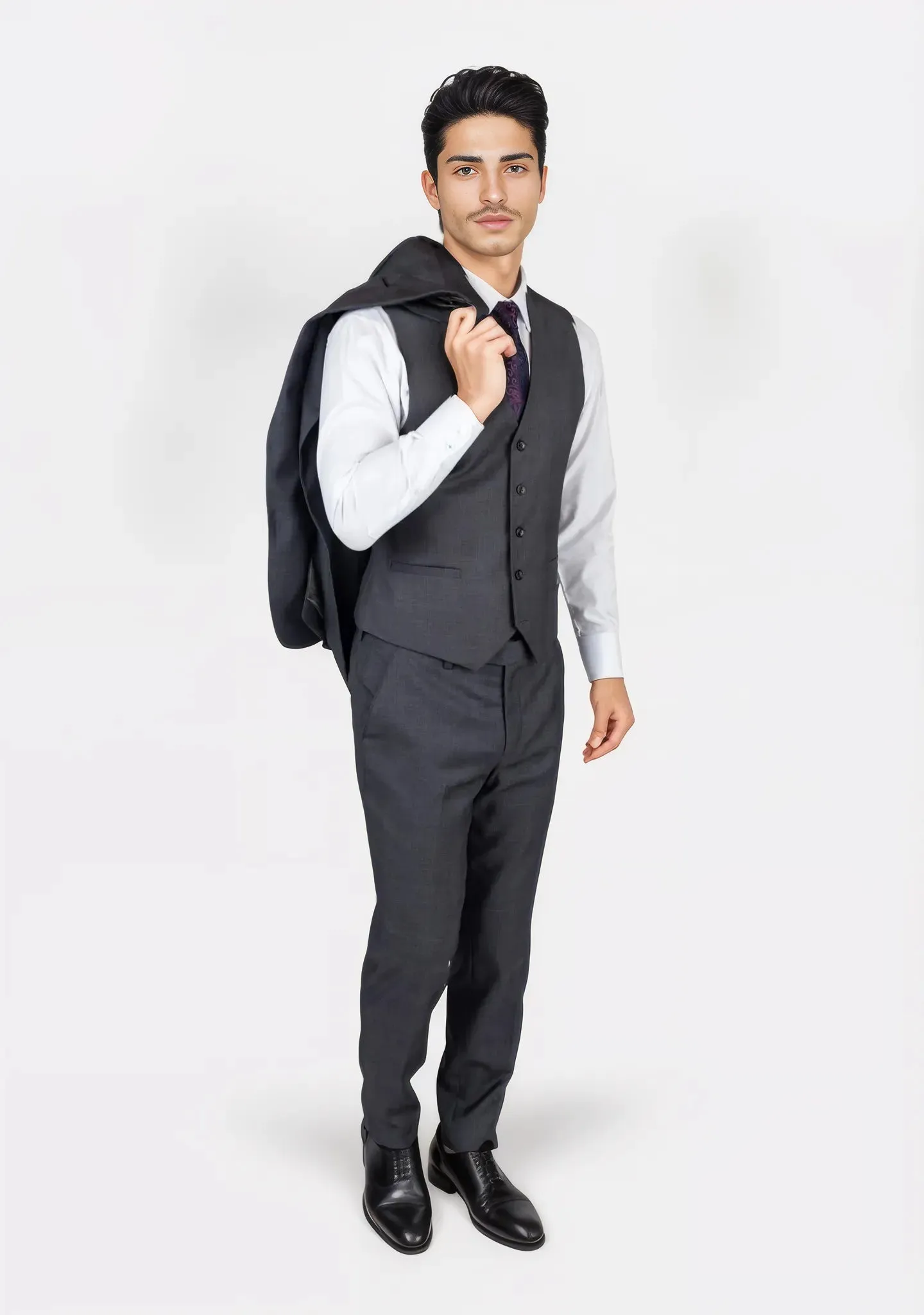 Charcoal Prince of Wales Vest