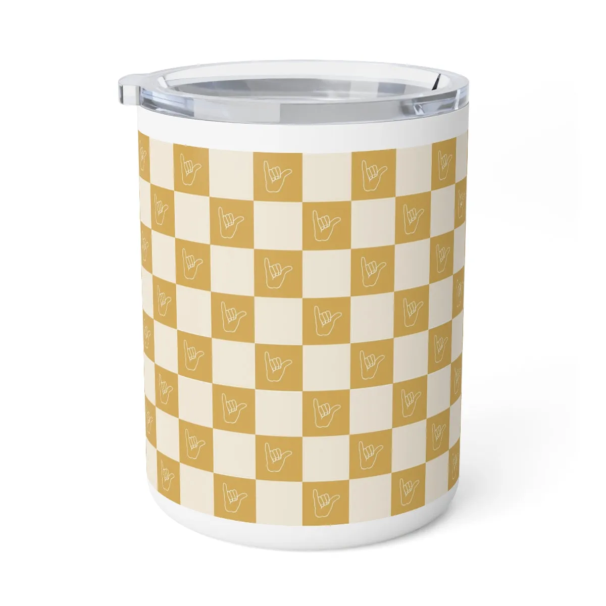 Checkerboard Insulated Coffee Mug, 10oz
