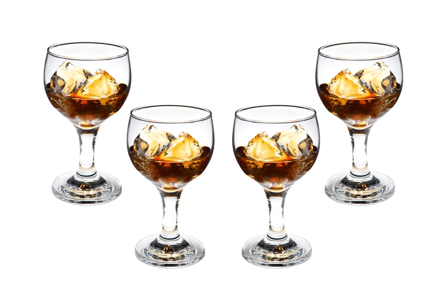 Cheerful Stemmed Wine Cognac Glasses 6.75 Oz Clear Goblets Glassware Set (4)