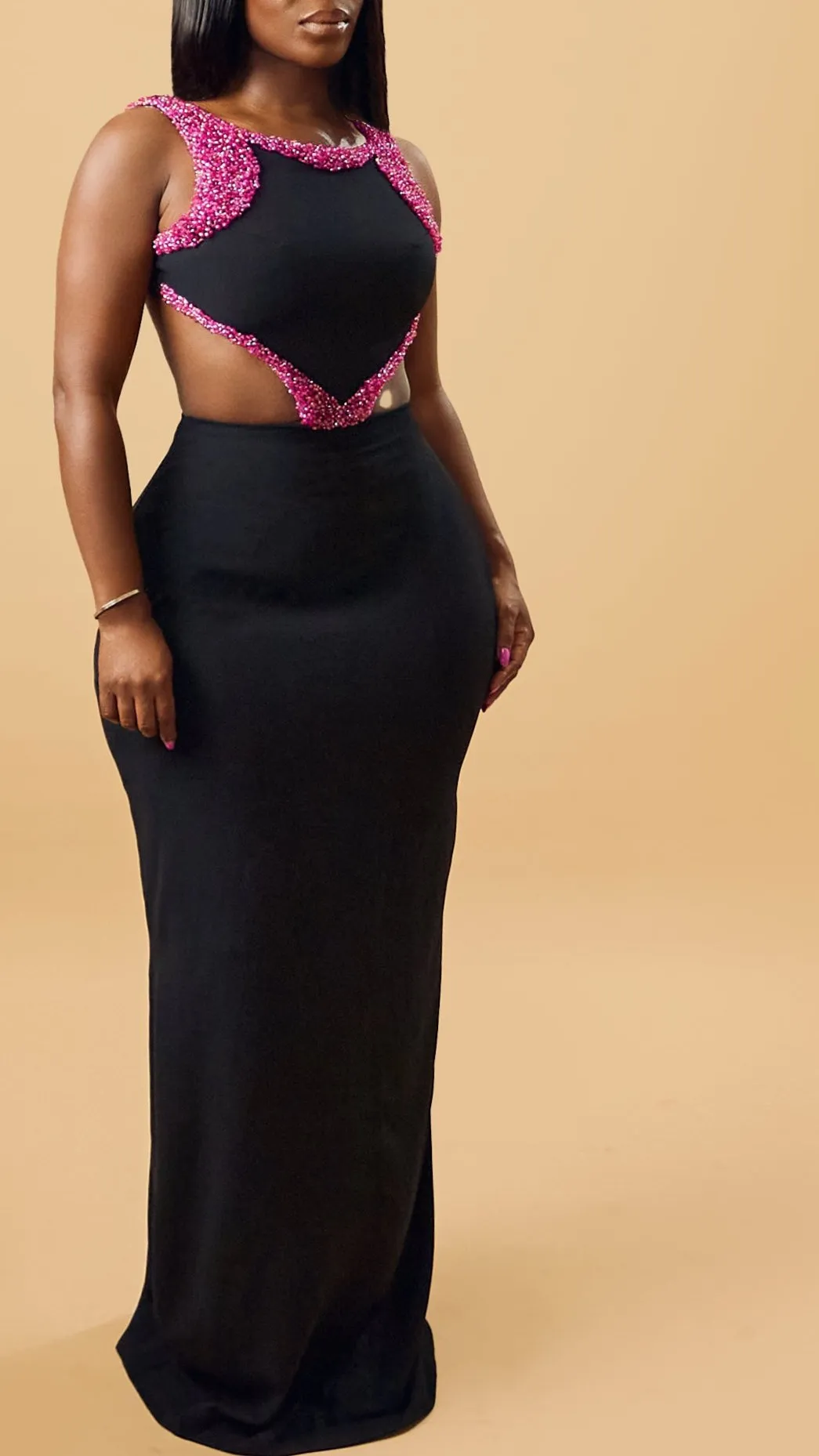 Cherry blossom evening gown