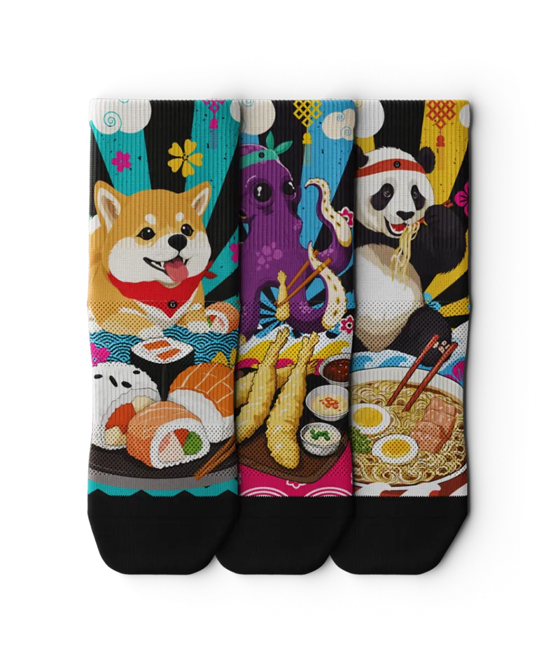 Chow Down Quarter Socks 3-Pack