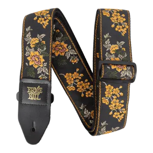 Classic Jacquard Guitar/Bass Strap - Tangerine Blossom