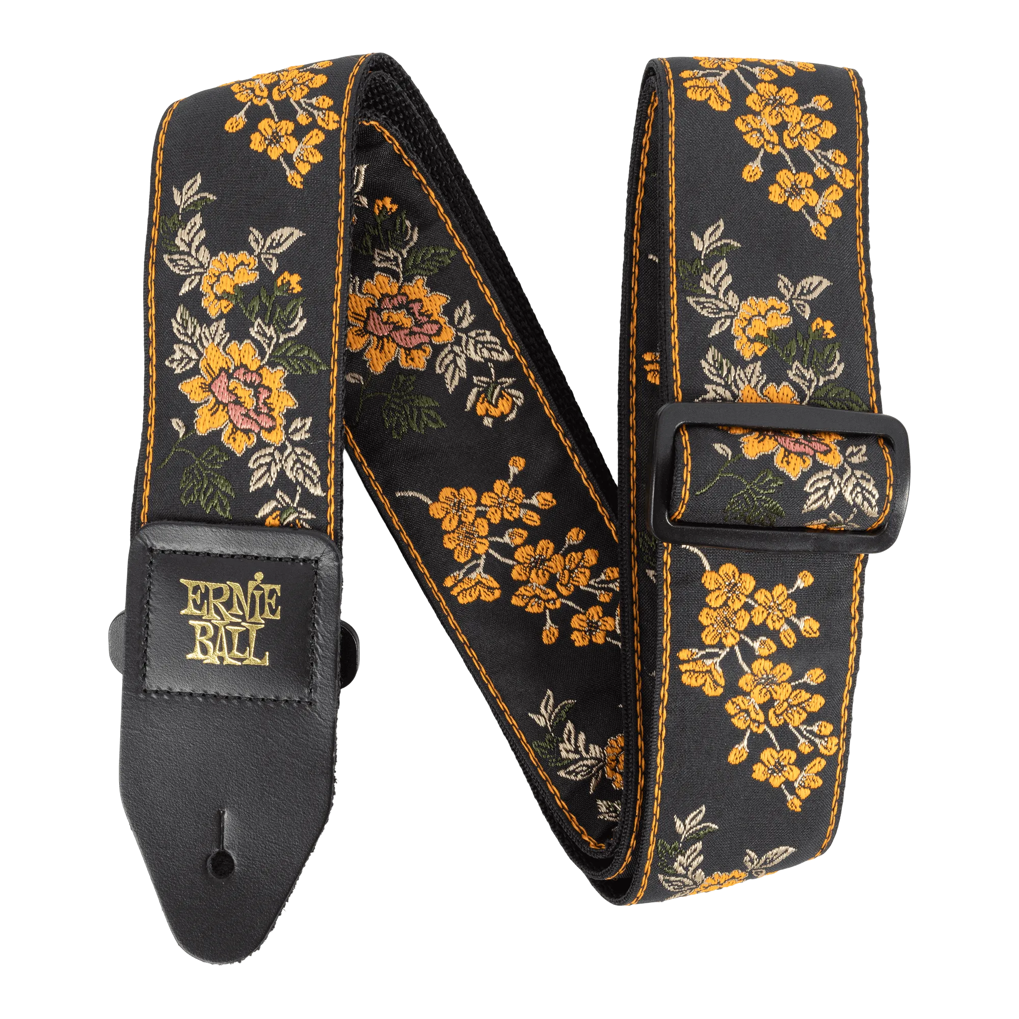 Classic Jacquard Guitar/Bass Strap - Tangerine Blossom