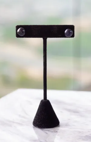 Classic Pearl Studs (Black - Medium Size)