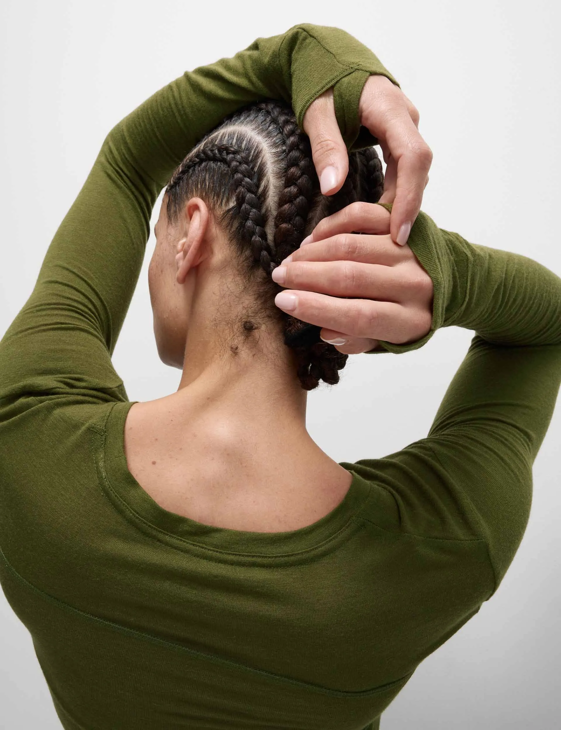 Crew Neck Walking Top with Merino Wool - Bright Sage
