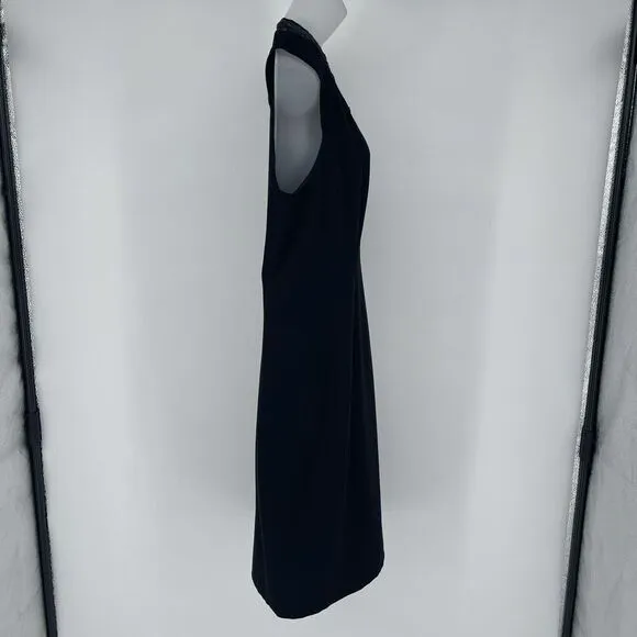 Cynthia Steffe Lace Yoke Sleeveless Dress Black Elegant Cocktail Party Style S 6