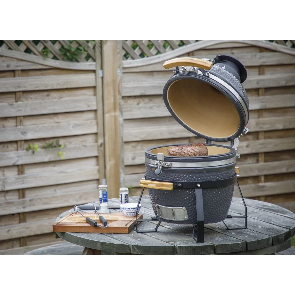 Dellonda Deluxe 16"(40cm) Ceramic Kamado Style BBQ Grill/Oven/Smoker