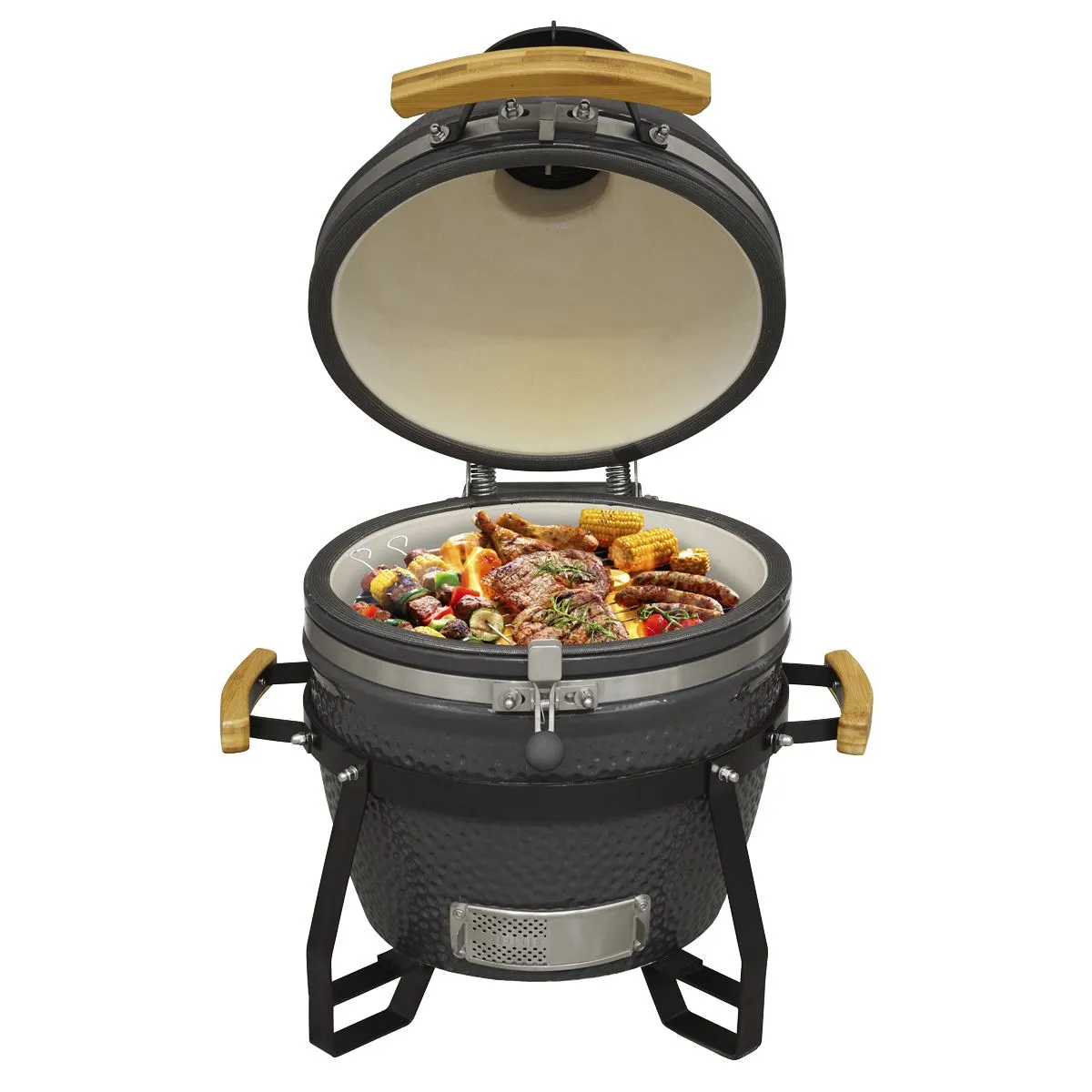 Dellonda Deluxe 16"(40cm) Ceramic Kamado Style BBQ Grill/Oven/Smoker