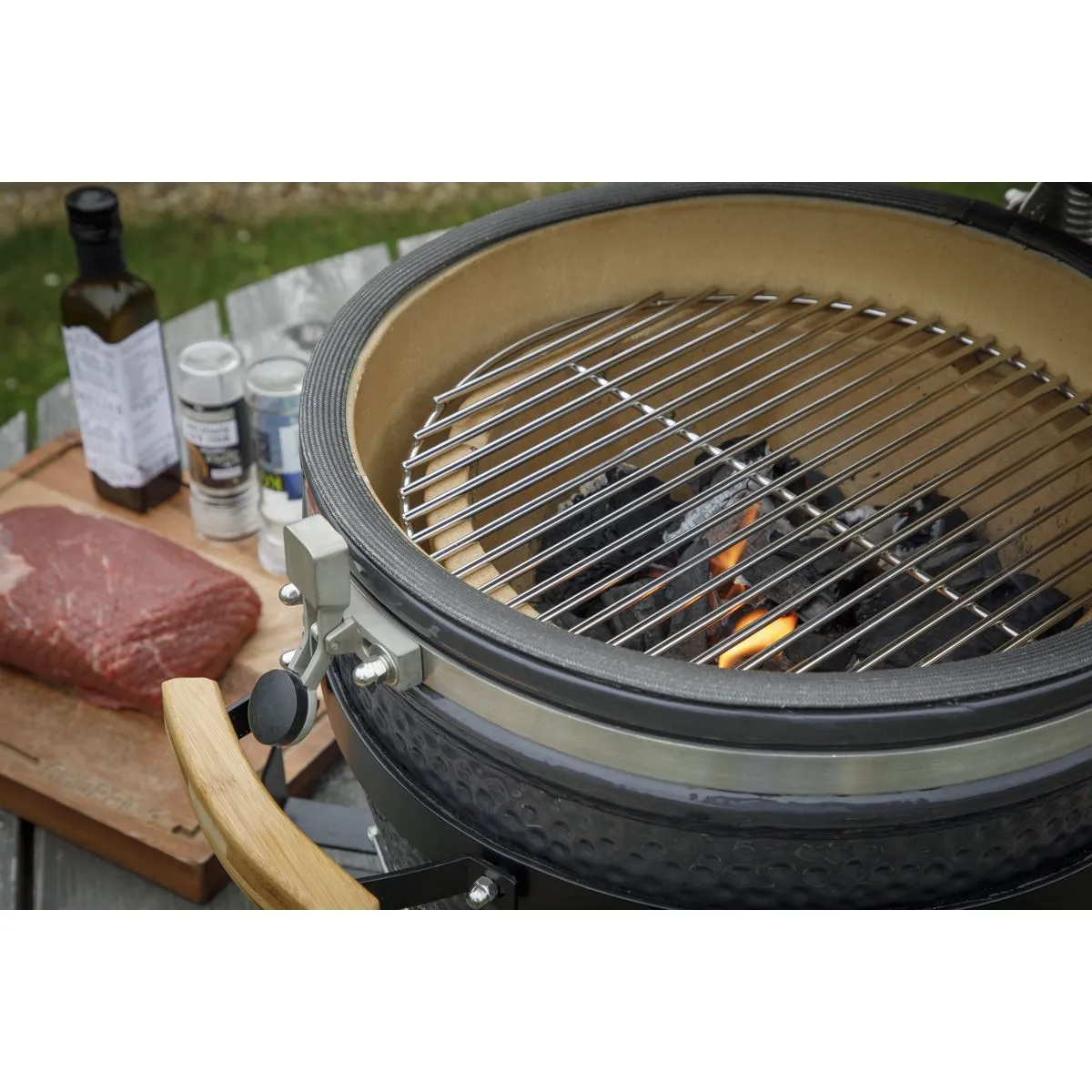 Dellonda Deluxe 16"(40cm) Ceramic Kamado Style BBQ Grill/Oven/Smoker