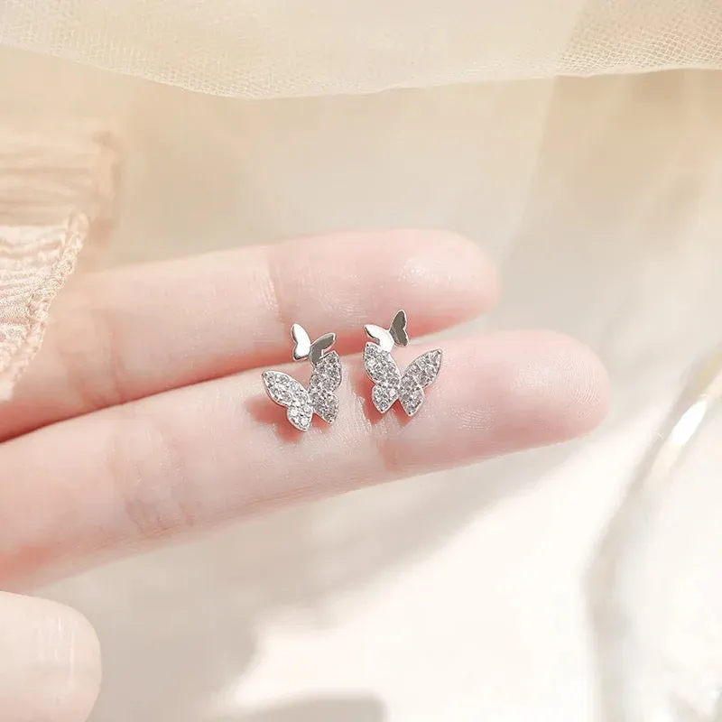 Double Butterfly Stud Earrings