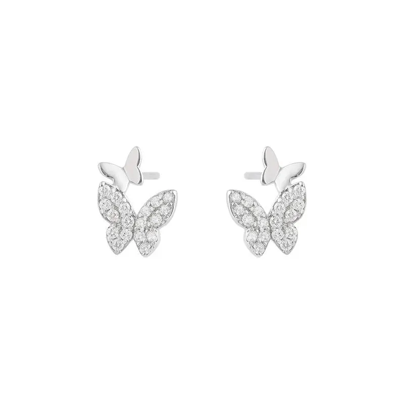 Double Butterfly Stud Earrings