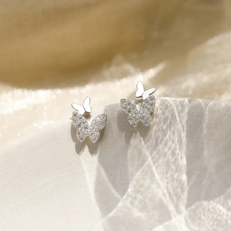 Double Butterfly Stud Earrings