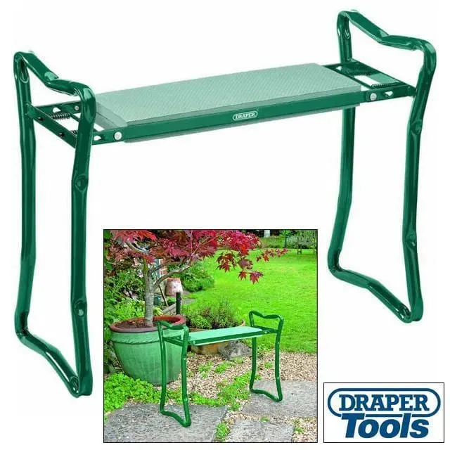 Draper 27435 Portable Folding Garden Kneeler Foam Knee Pad Padded Seat Gardening Stool