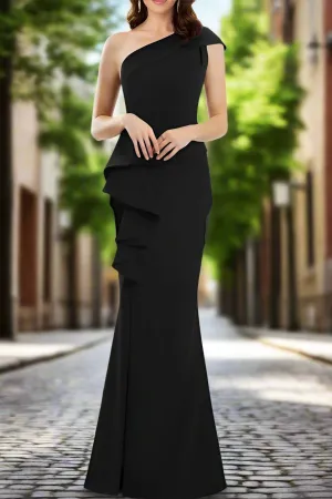 Elegant One-Shoulder Mermaid Long Mother of The Bride Dresses