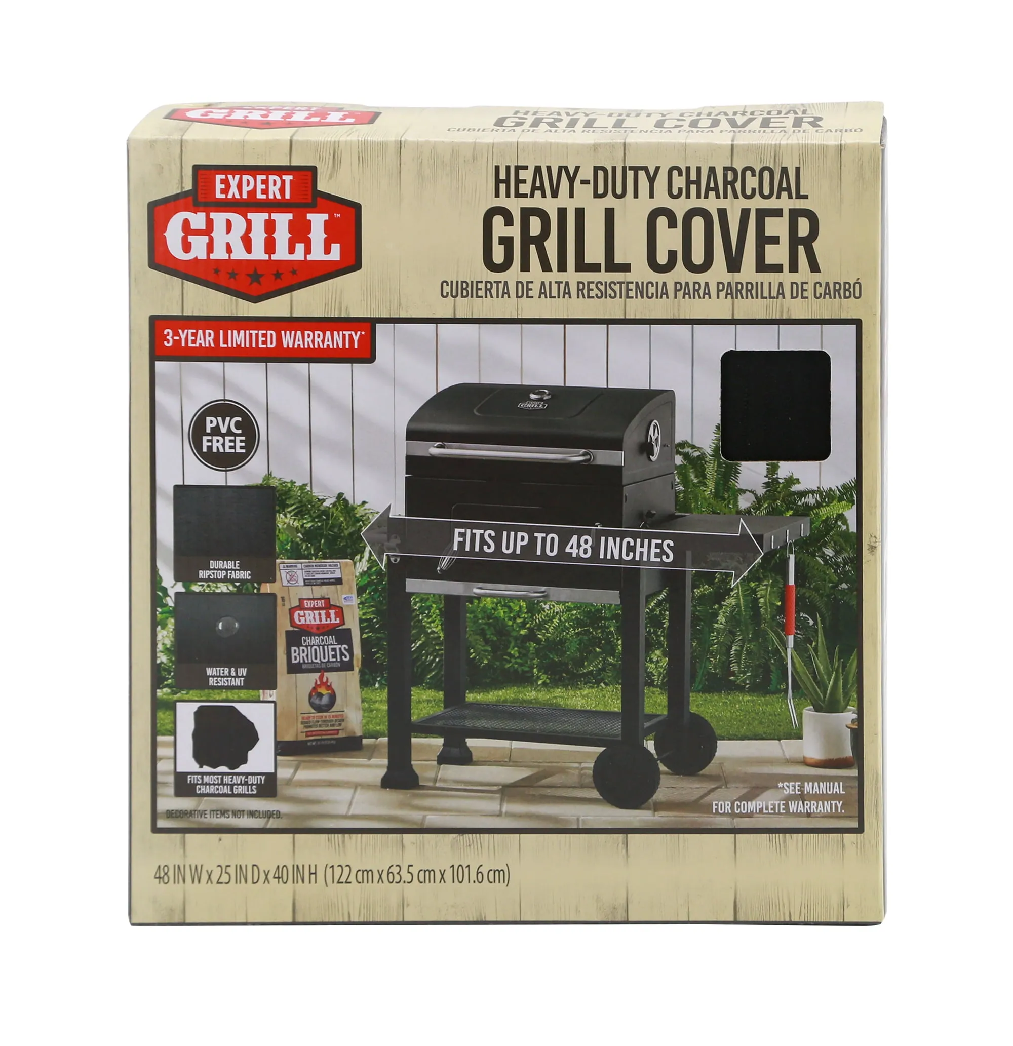 Expert Grill Heavy Duty Charcoal Grill Cover, Black Free shipping