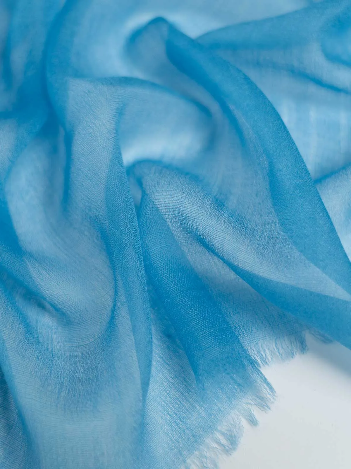 Featherlight Bondi Blue Cashmere Scarf