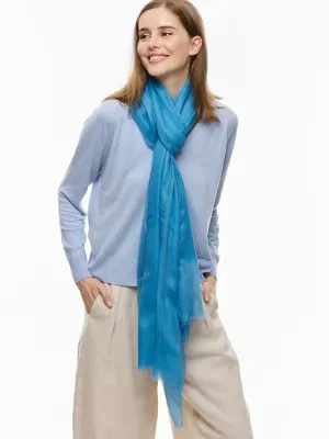 Featherlight Bondi Blue Cashmere Scarf