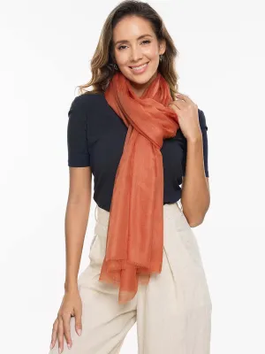 Featherlight Outrageous Orange Cashmere Scarf