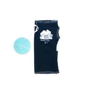Fingerless Mittens Short, Black Merino Wool | 099
