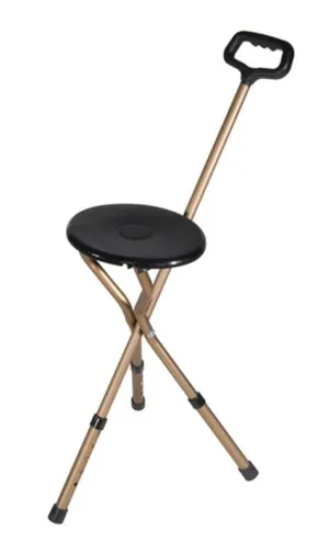 Folding Lightweight Cane Seat, Adjustable Height, Bronze - 1 Each