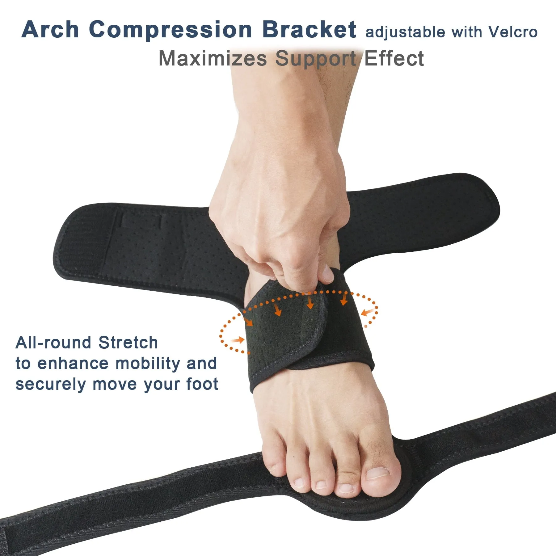 Foot Brace for Walking - Dual Forefoot Support Plates Adjustable