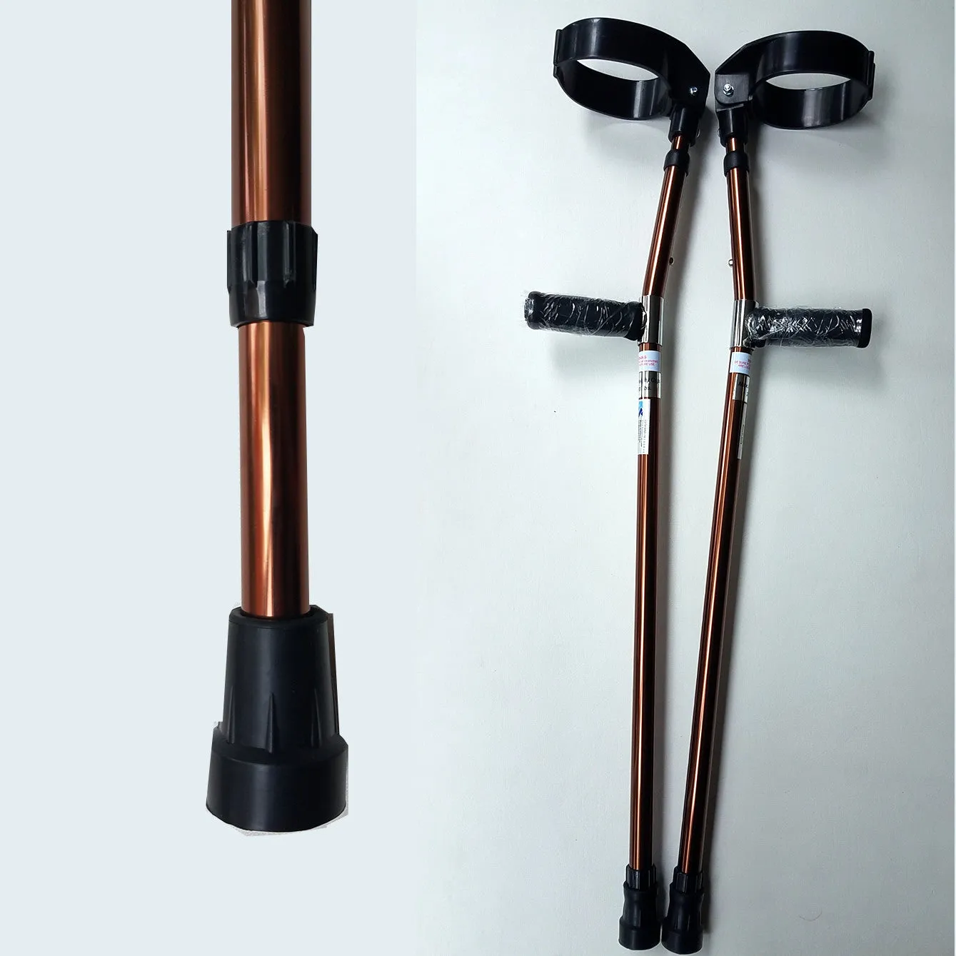 Forearm Crutches Walking Lightweight Adjustable Size M (Pair) Bronze Color NEW