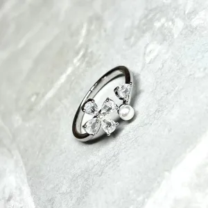 Four-Leaf Flower Adjustable Ring Elegant and Charming Design